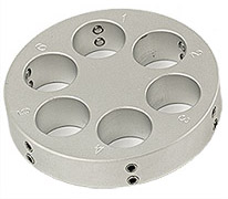 EM-Tec J6 multi stub holder for 6 x Ø12.2mm JEOL stubs, Ø50.0x10mm